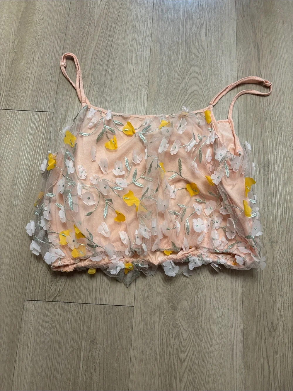 Anthropologie size small Floral Pink Crop Tank Top - Women